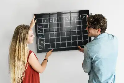 Magnetic dry erase board timetable