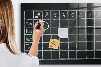 Magnetic dry erase board timetable