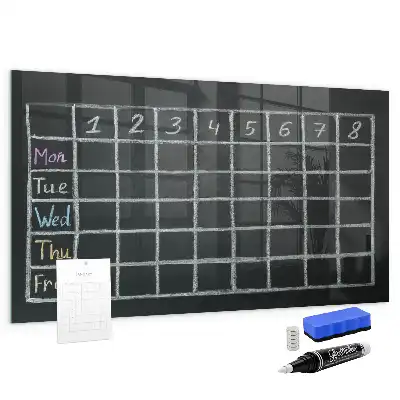 Magnetic dry erase board timetable