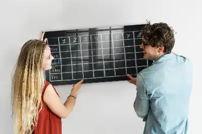 Magnetic dry erase board timetable