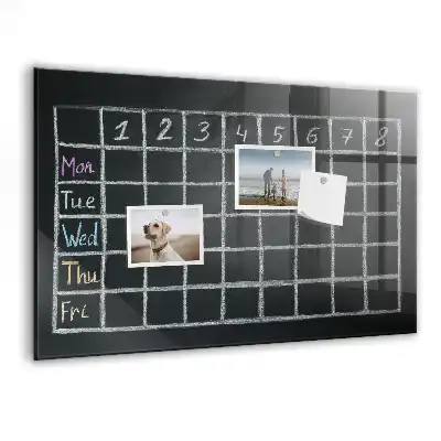 Magnetic dry erase board timetable