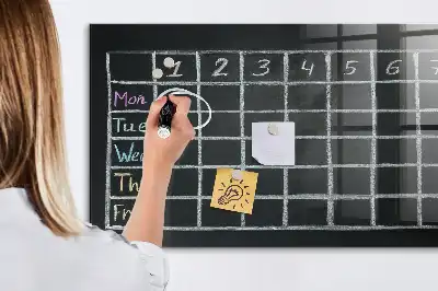 Magnetic dry erase board timetable