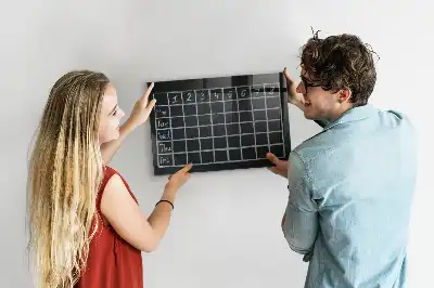 Magnetic dry erase board timetable