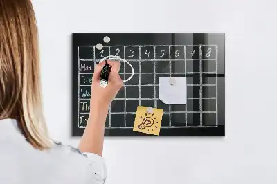 Magnetic dry erase board timetable