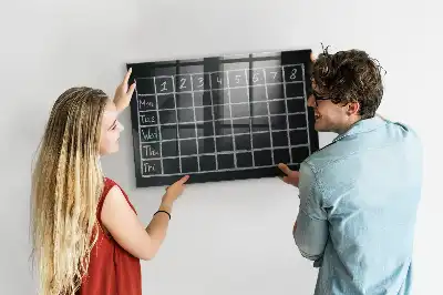 Magnetic dry erase board timetable