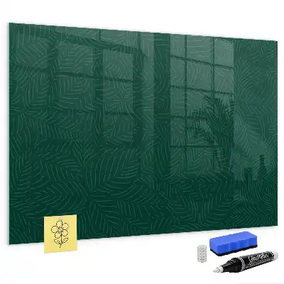 Magnetic dry erase board with leaf pattern