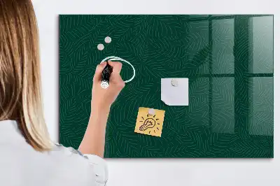 Magnetic dry erase board with leaf pattern