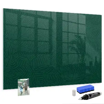 Magnetic dry erase board with leaf pattern