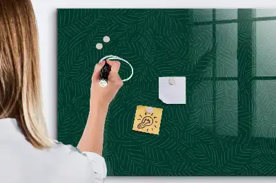 Magnetic dry erase board with leaf pattern