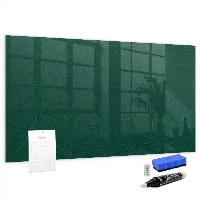 Magnetic dry erase board with leaf pattern