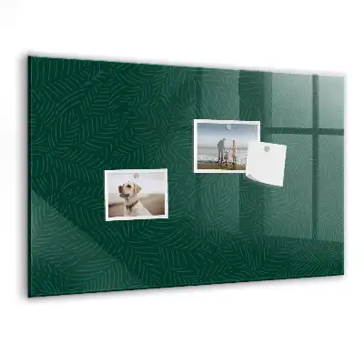 Magnetic dry erase board with leaf pattern