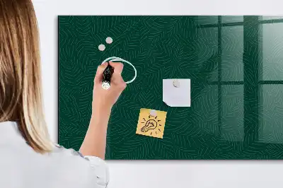Magnetic dry erase board with leaf pattern