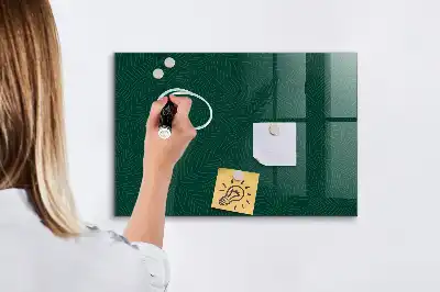 Magnetic dry erase board with leaf pattern