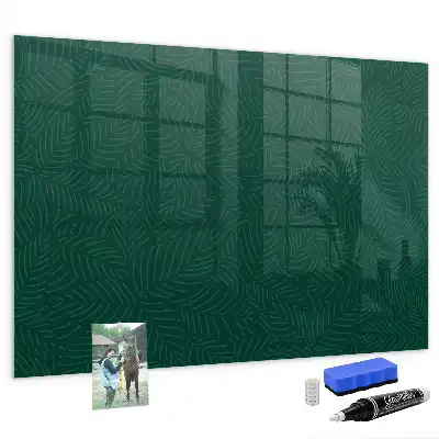 Magnetic dry erase board with leaf pattern