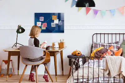 Magnetic dry erase board decorative abstraction design