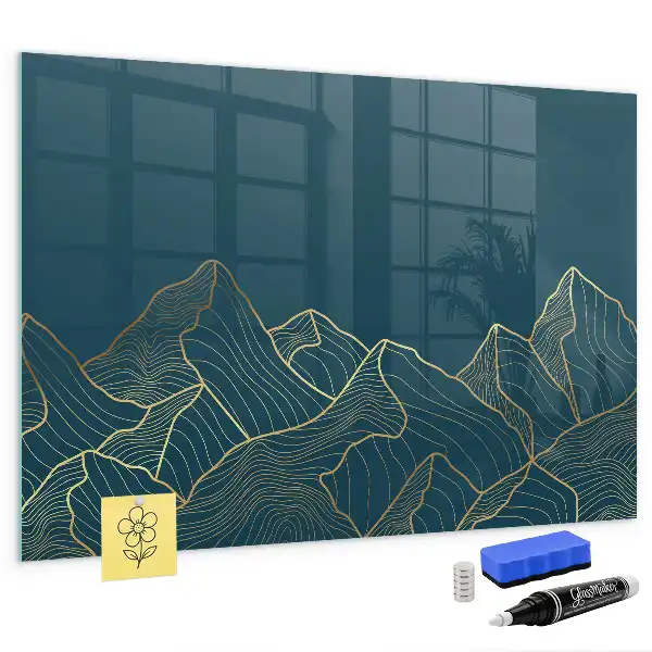 Magnetic erase board mountain sketch design