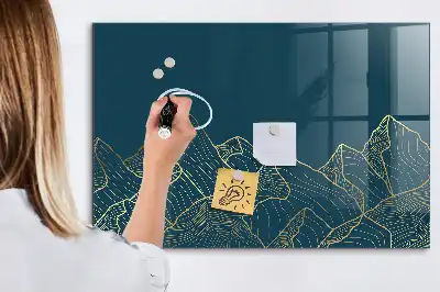 Magnetic erase board mountain sketch design