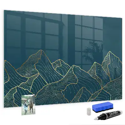 Magnetic erase board mountain sketch design