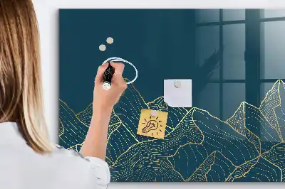 Magnetic erase board mountain sketch design