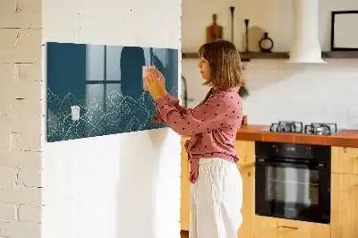 Magnetic erase board mountain sketch design