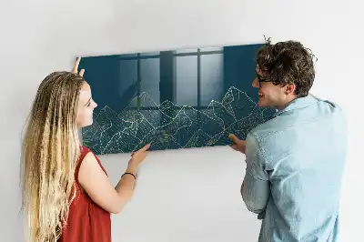 Magnetic erase board mountain sketch design
