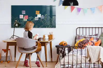 Magnetic erase board mountain sketch design