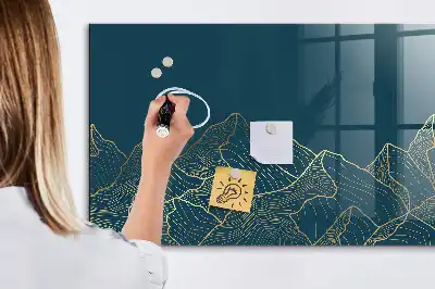 Magnetic erase board mountain sketch design
