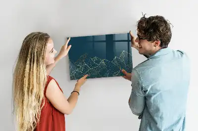 Magnetic erase board mountain sketch design