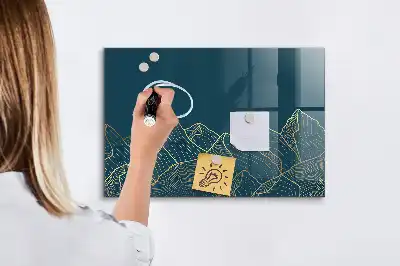 Magnetic erase board mountain sketch design