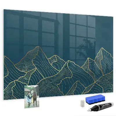 Magnetic erase board mountain sketch design