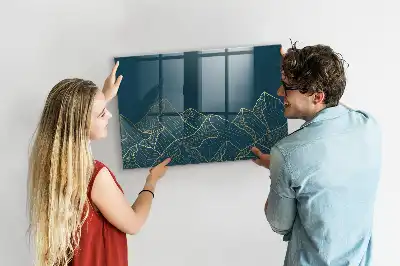 Magnetic erase board mountain sketch design