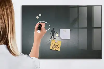 Magnetic erase board wanderer in the dark design
