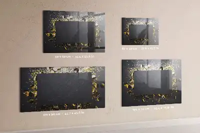 Magnetic dry erase board with gold confetti finish