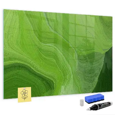 Magnetic dry erase board with a modern waves design