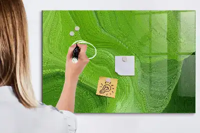 Magnetic dry erase board with a modern waves design