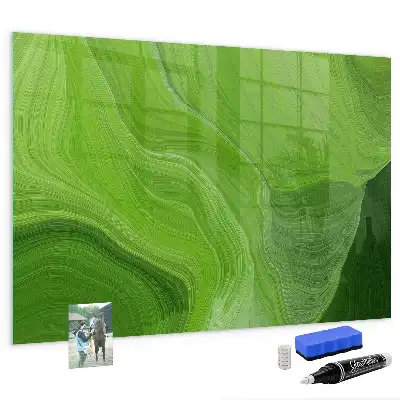 Magnetic dry erase board with a modern waves design
