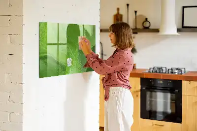 Magnetic dry erase board with a modern waves design