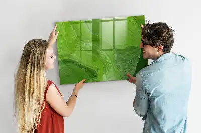 Magnetic dry erase board with a modern waves design