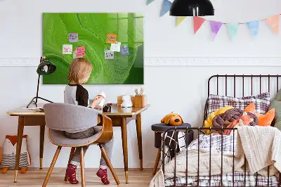 Magnetic dry erase board with a modern waves design