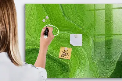 Magnetic dry erase board with a modern waves design