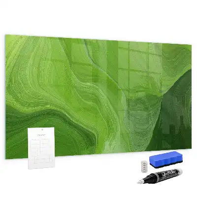 Magnetic dry erase board with a modern waves design