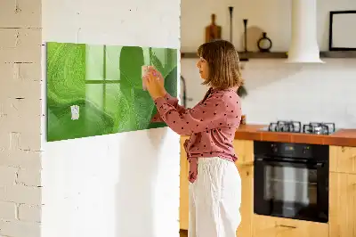 Magnetic dry erase board with a modern waves design