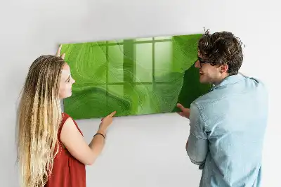 Magnetic dry erase board with a modern waves design