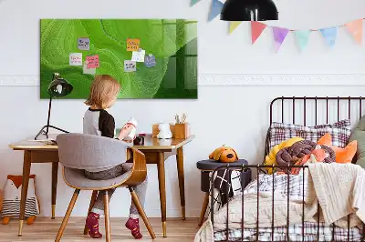 Magnetic dry erase board with a modern waves design