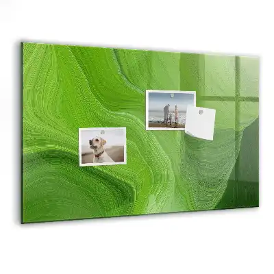 Magnetic dry erase board with a modern waves design