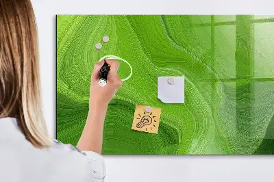 Magnetic dry erase board with a modern waves design