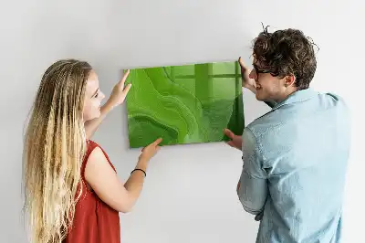 Magnetic dry erase board with a modern waves design