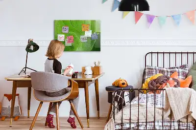 Magnetic dry erase board with a modern waves design