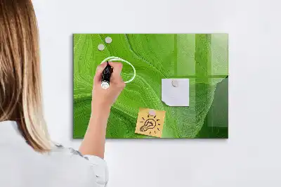 Magnetic dry erase board with a modern waves design
