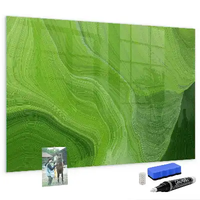 Magnetic dry erase board with a modern waves design
